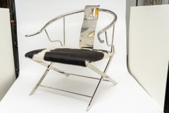 Chrome Ming Style Horseshoe Back Armchair