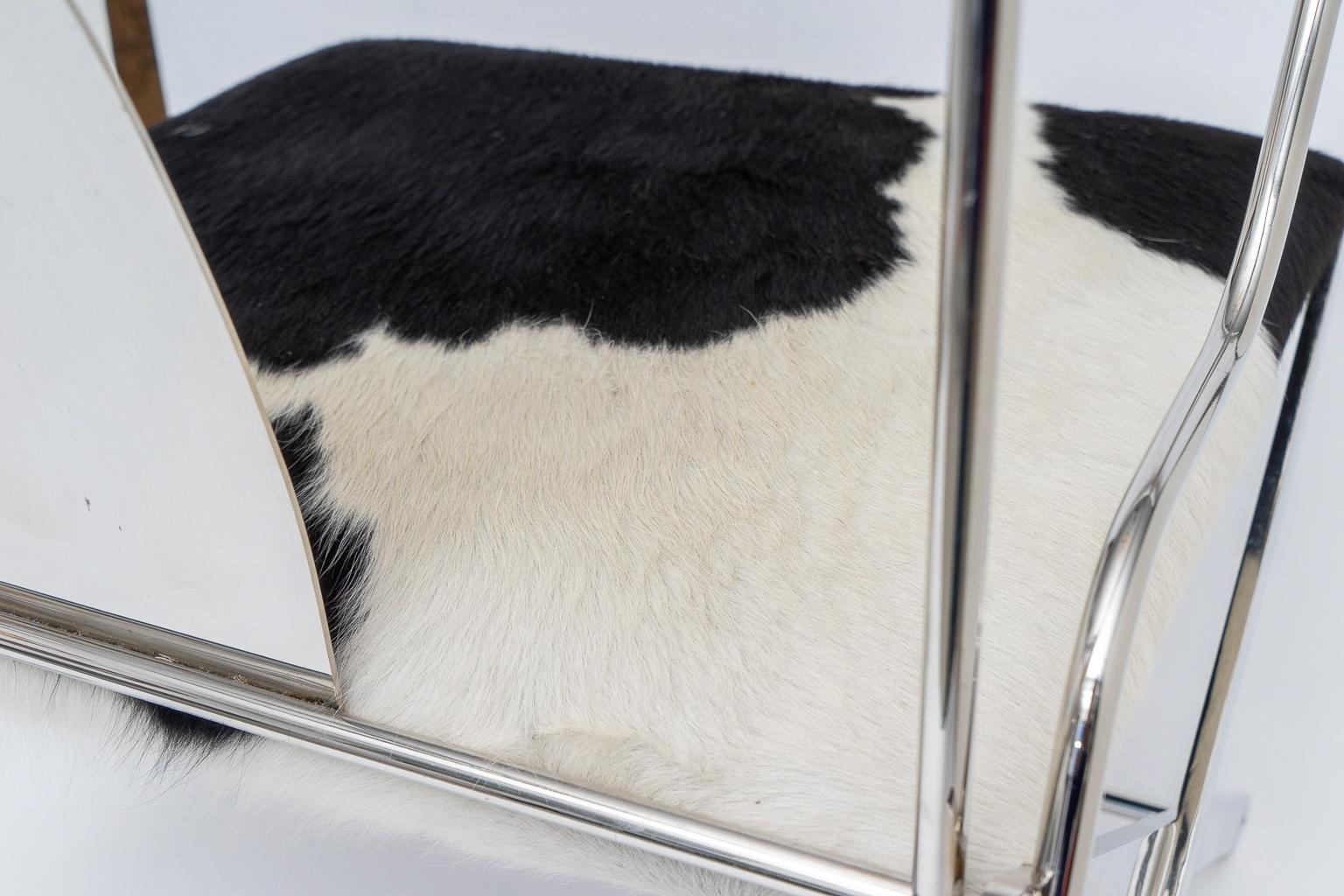 XX secolo Poltrona cromata con schienale a ferro di cavallo in stile Ming Ming in vendita