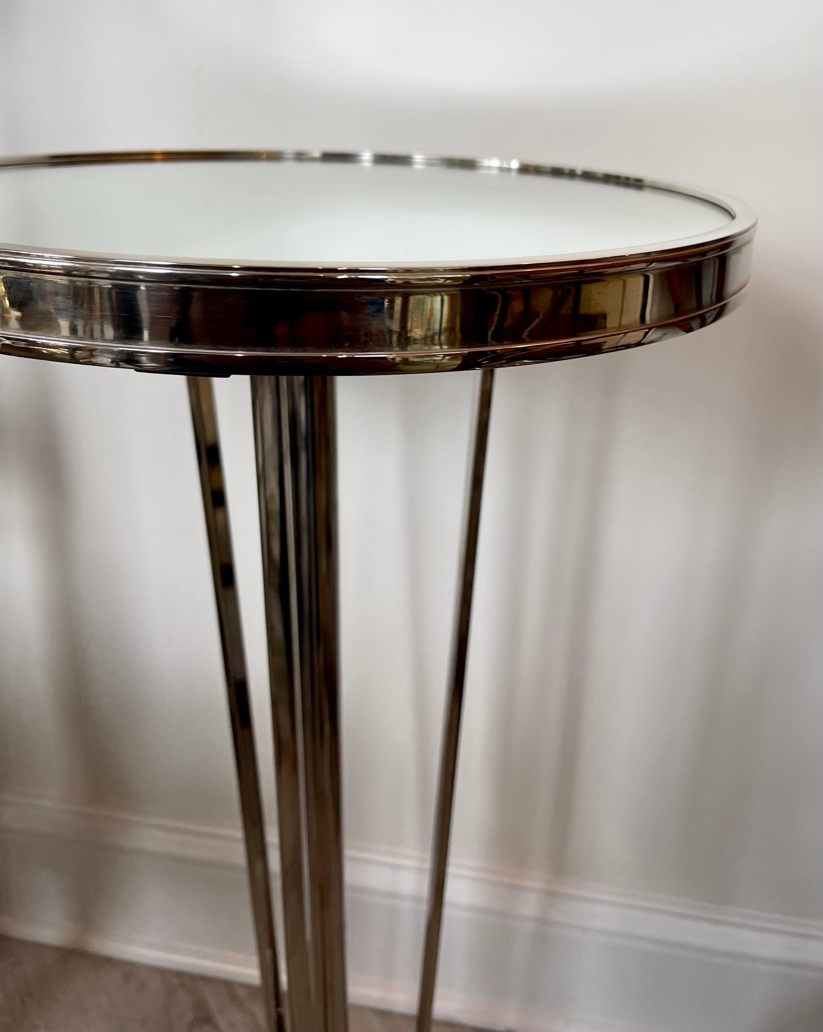 Chrome & Mirrored Top Deco Style Martini Table 4