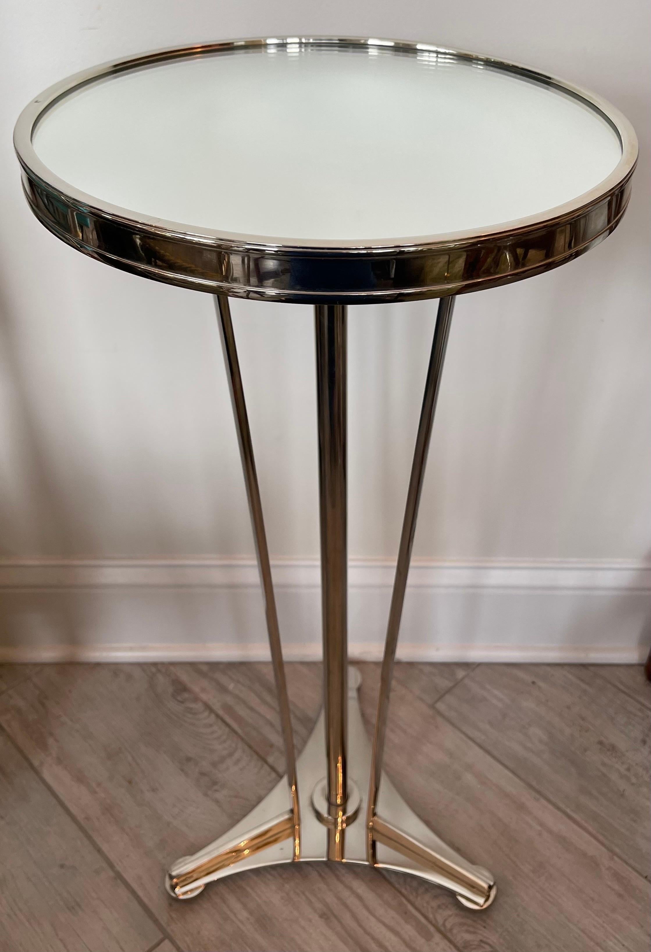 Art Deco Chrome & Mirrored Top Deco Style Martini Table