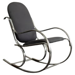 Vintage Chrome Modernist Rocking Chair, 1970s