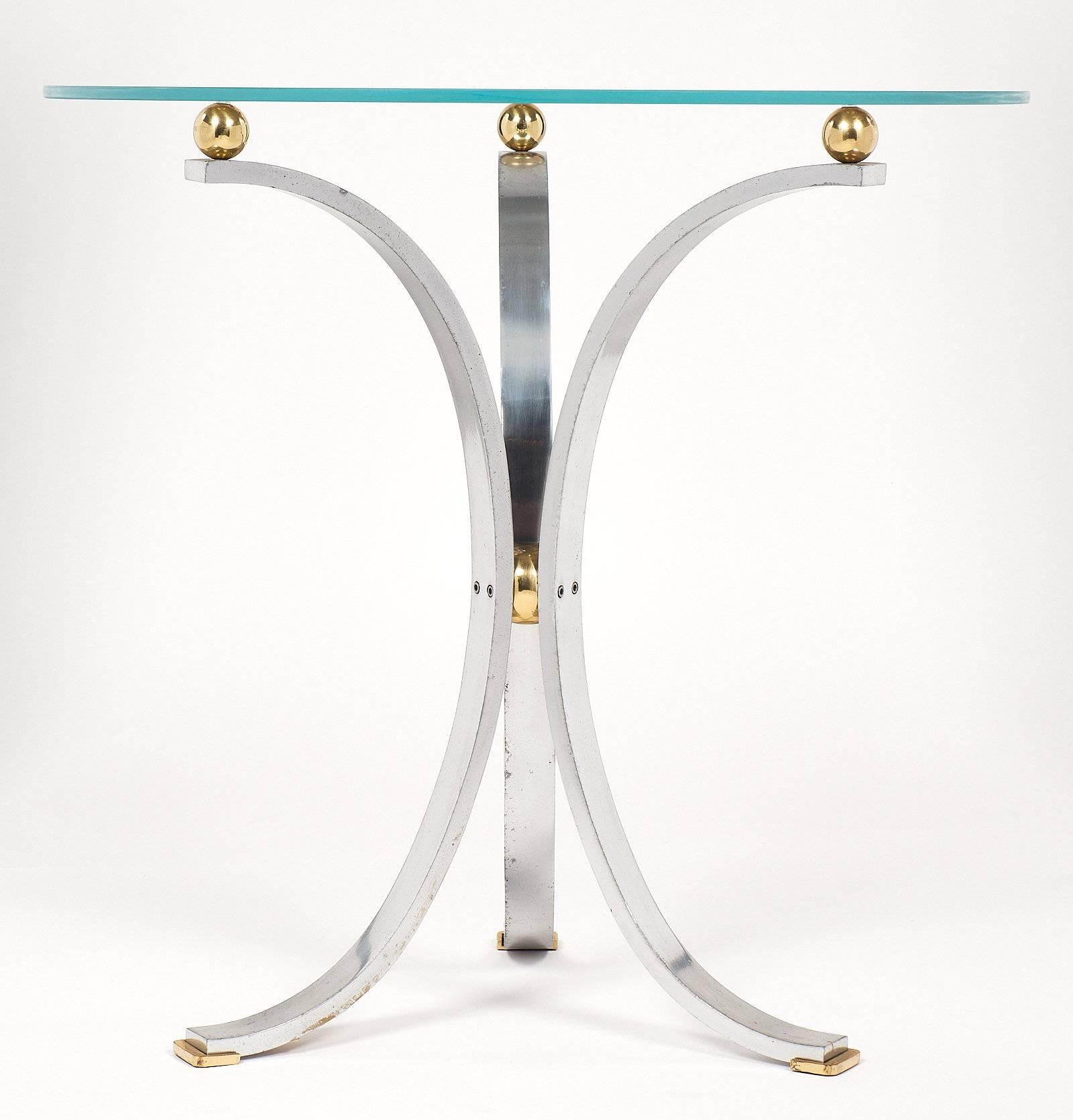 Late 20th Century Chrome Modernist Side Table For Sale