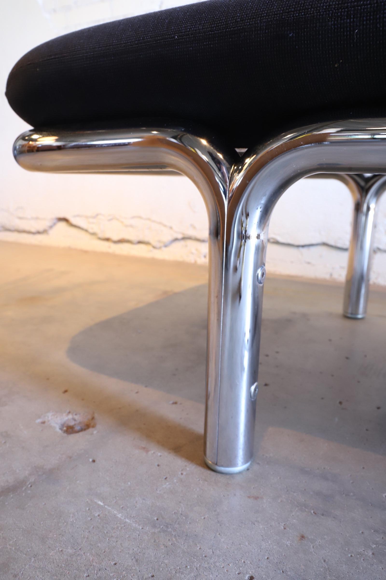 Upholstery Chrome Museum Bench by Brian Kane for Metropolitan Furniture