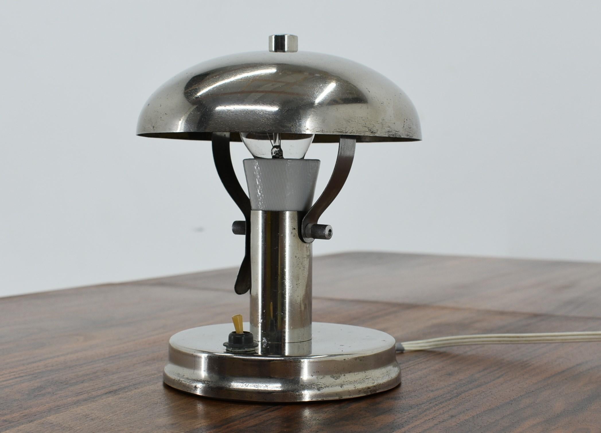Chrome Mushroom Table Lamp by Napako / Josef Hurka, 1940s For Sale 9