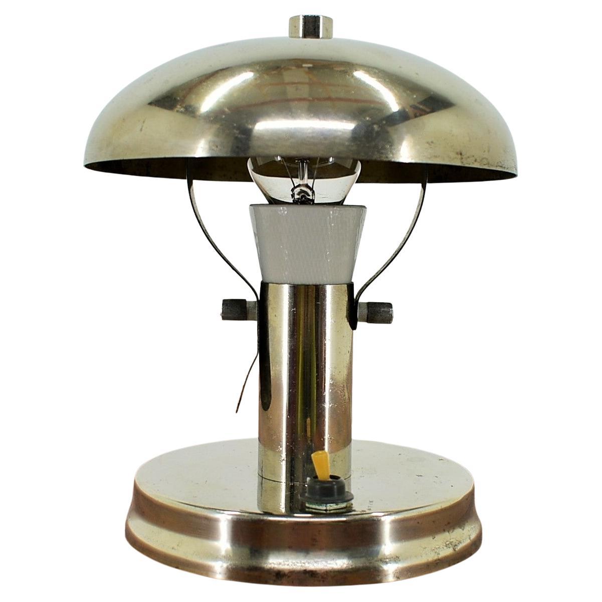 Verchromte Pilz-Tischlampe von Napako / Josef Hurka, 1940er Jahre