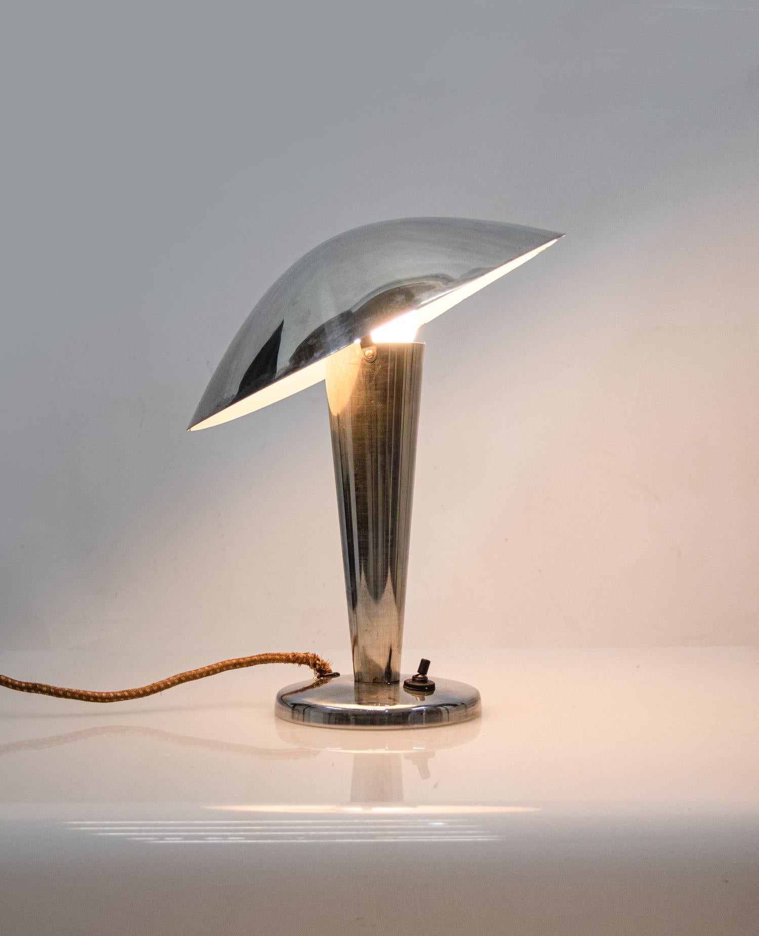 Mid-Century Modern Chrome Mushroom Table Lamp by Napako / Josef Hurka, 1950s