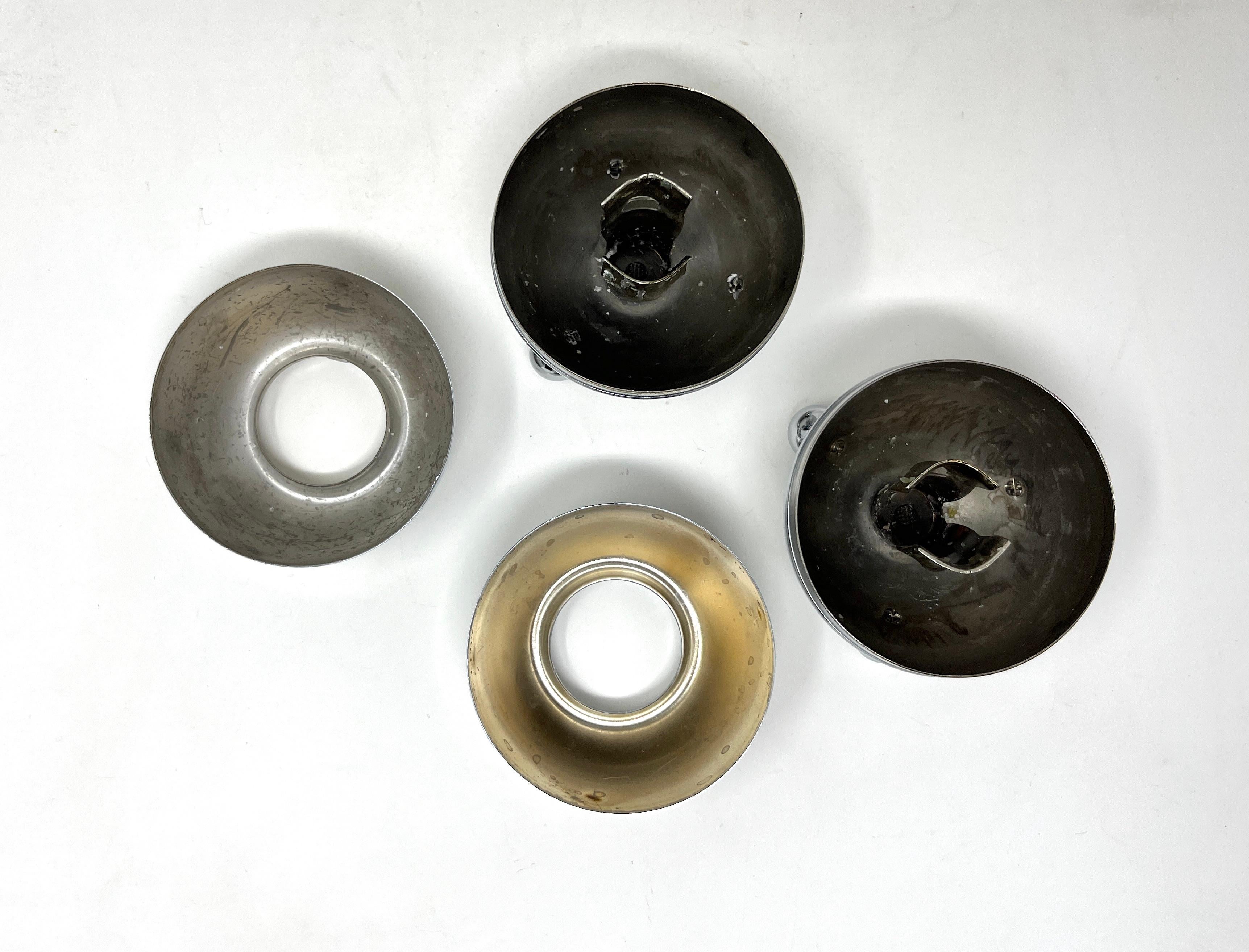 20th Century Chrome Orb Atomic Age Starlite Candle Holders, Pair, Midcentury Modern For Sale