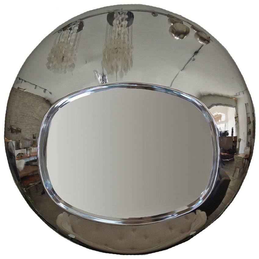 Chrome Orb Mirror, circa 1970s For Sale