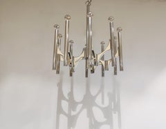 Chrome Orbit Chandelier by Gaetano Sciolari, 1970s
