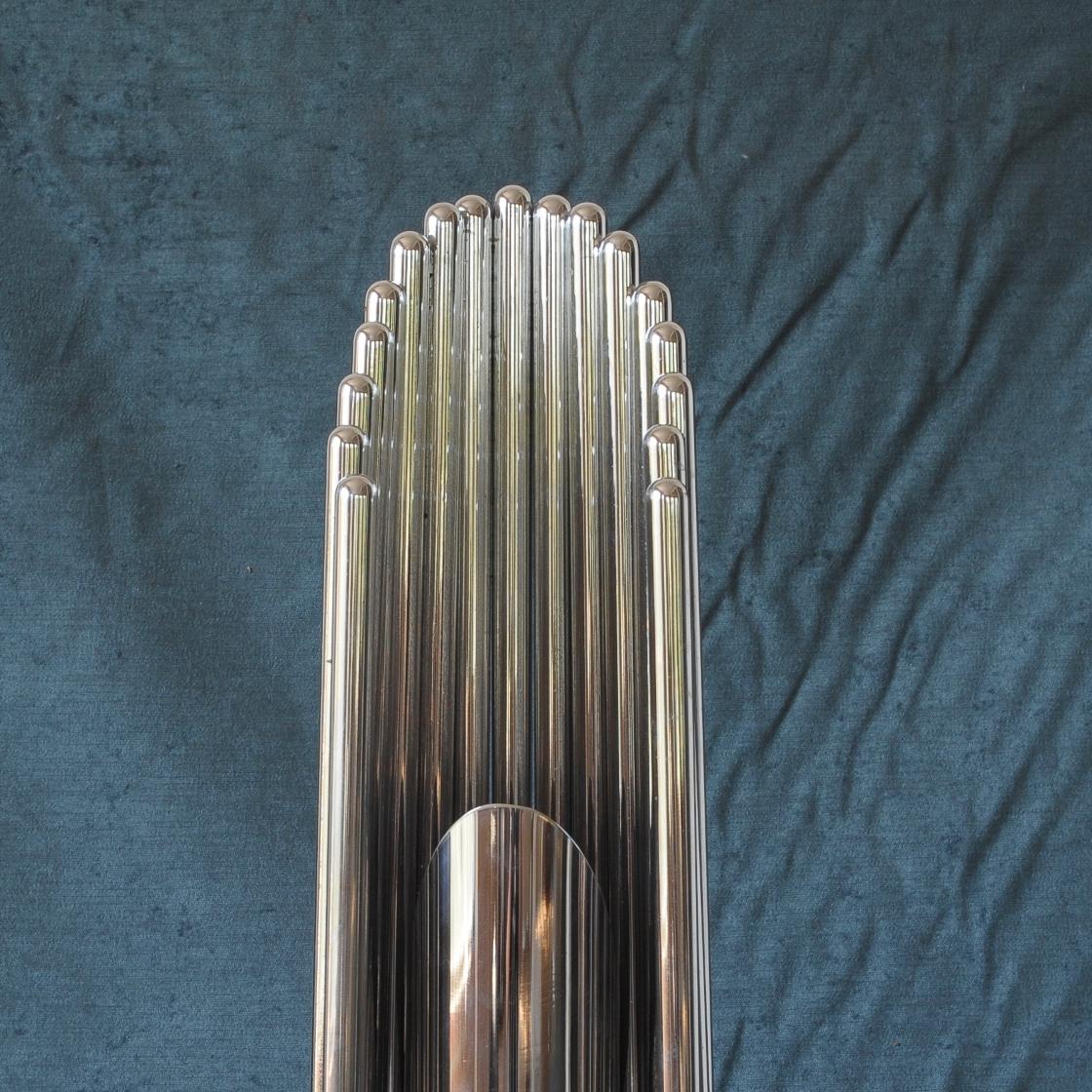 Late 20th Century Chrome Organ Pipe Lamp, Italy, 1970s For Sale