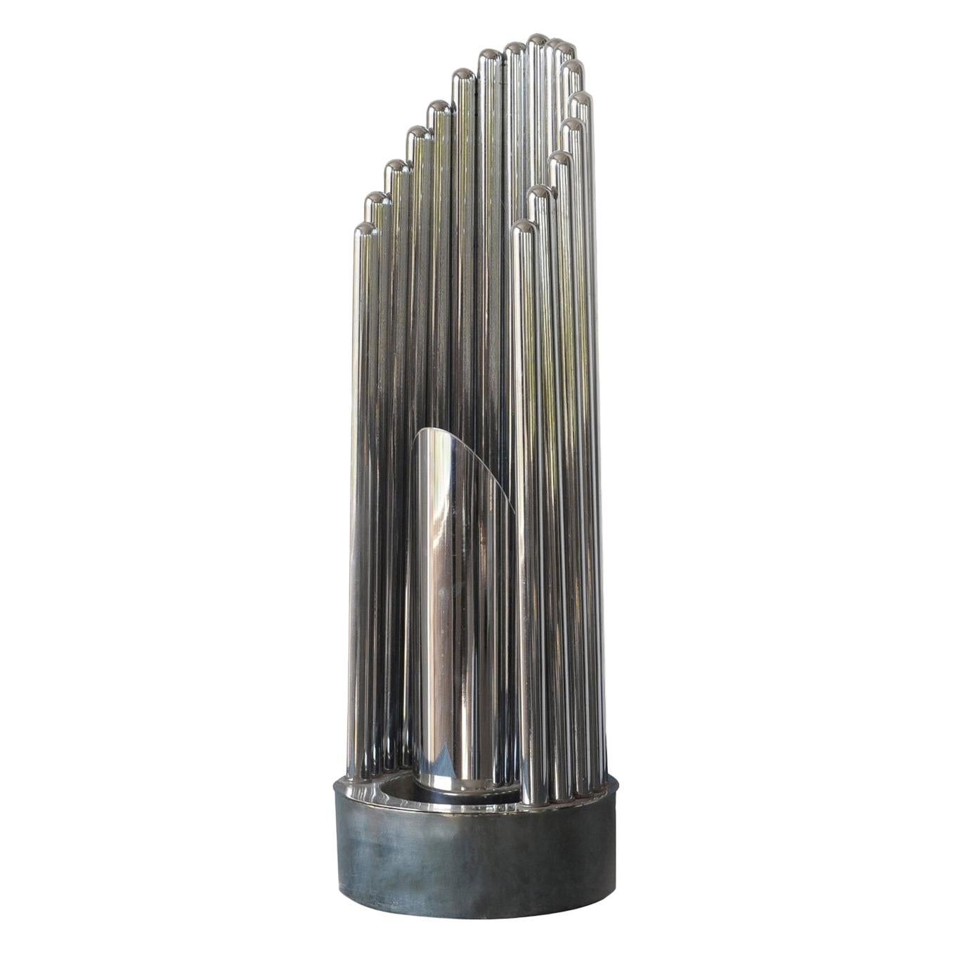 Chrome Organ Pipe Table Lamp by Guzzini, Italy, 1970s For Sale