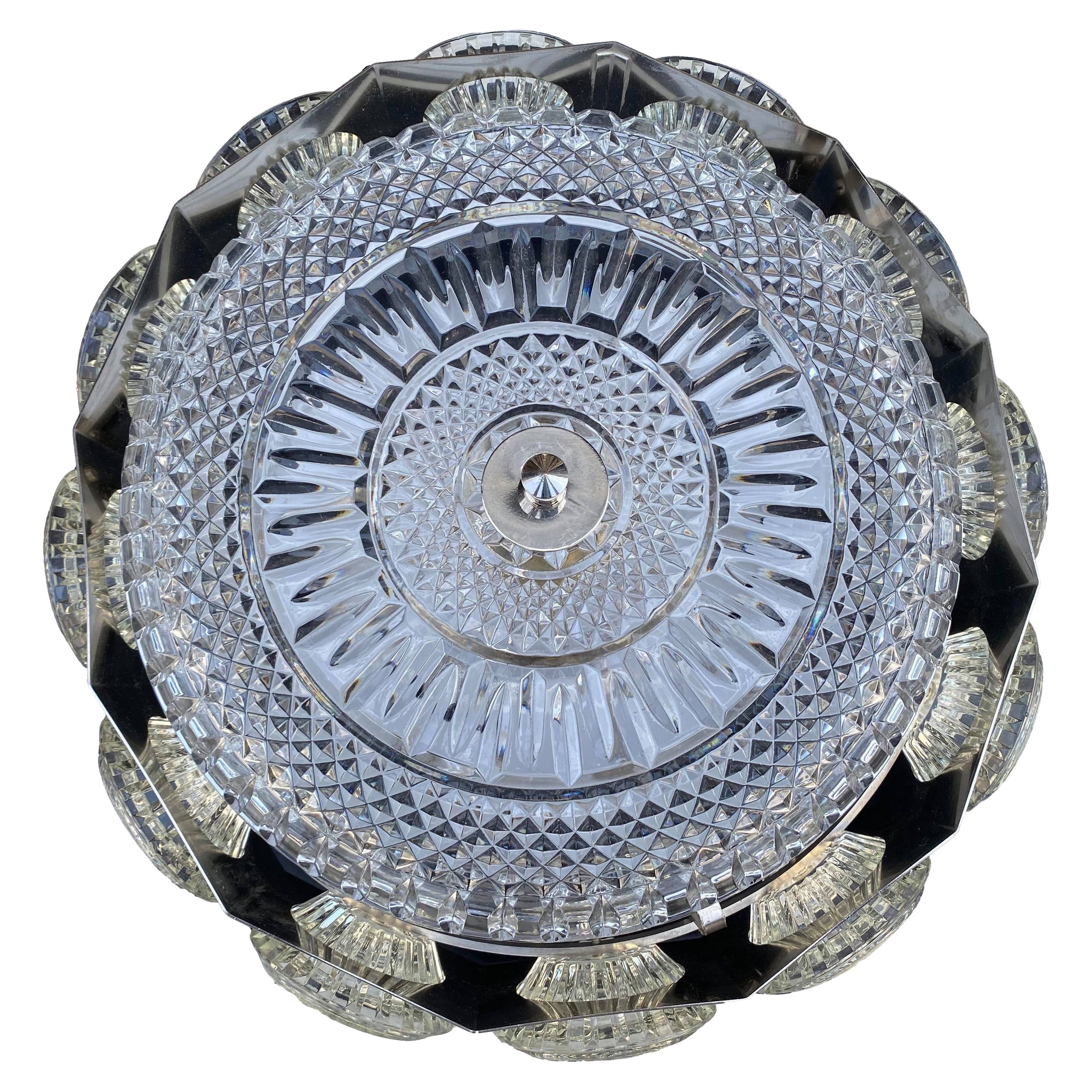 Chrome Orrefors Hanging Light Fixture