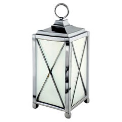 Chrome Outdoor Lantern With Cross Decorations