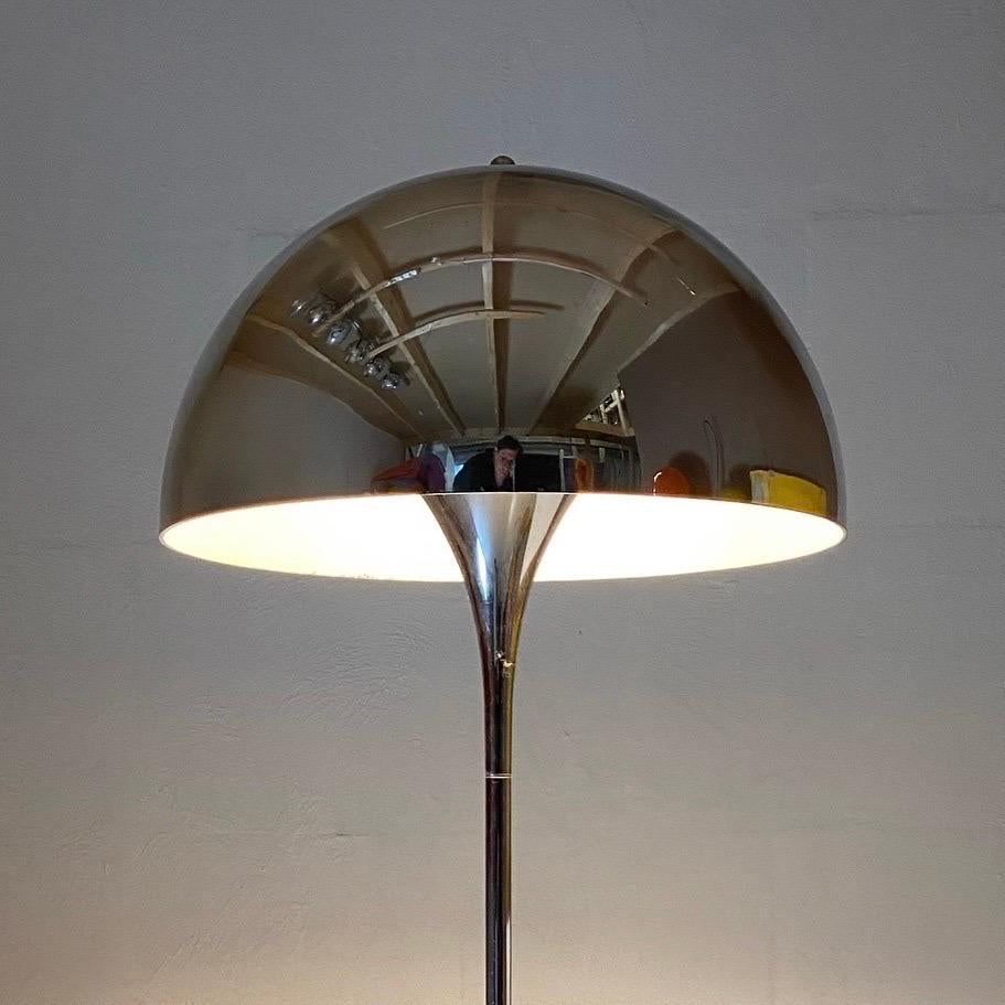 Chrome Panthella floor lamp by Verner Panton for Louis Poulsen, Denmark 1970s.  4