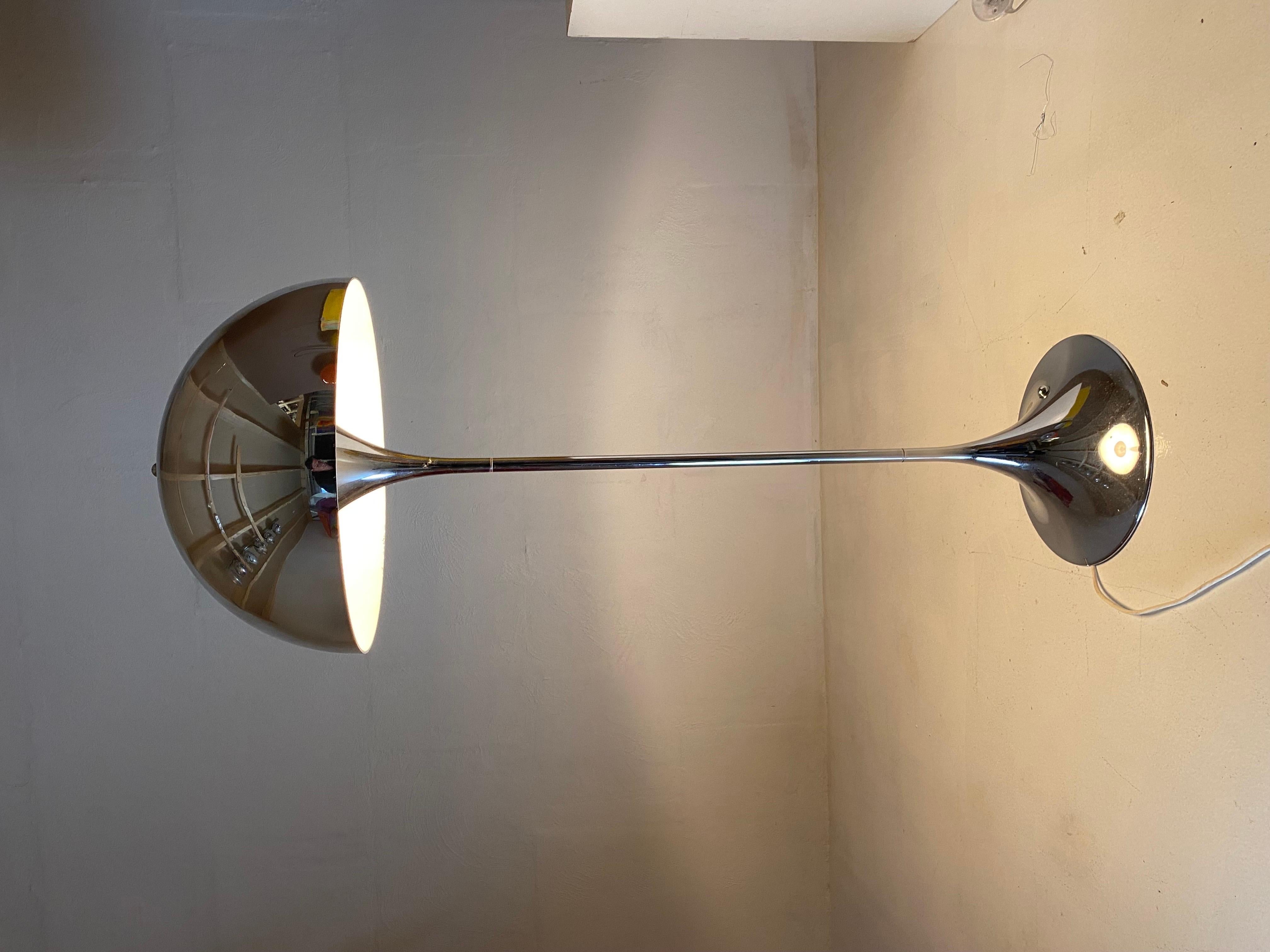 Chrome Panthella floor lamp by Verner Panton for Louis Poulsen, Denmark 1970s.  5