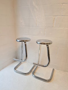 Chrome 'Paperclip' Kinetics Stools