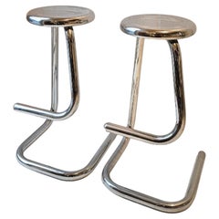 Chrome 'Paperclip' Kinetics Stools