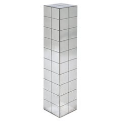 Chrome Patchwork Pedestal in the Manner of Paul Evans