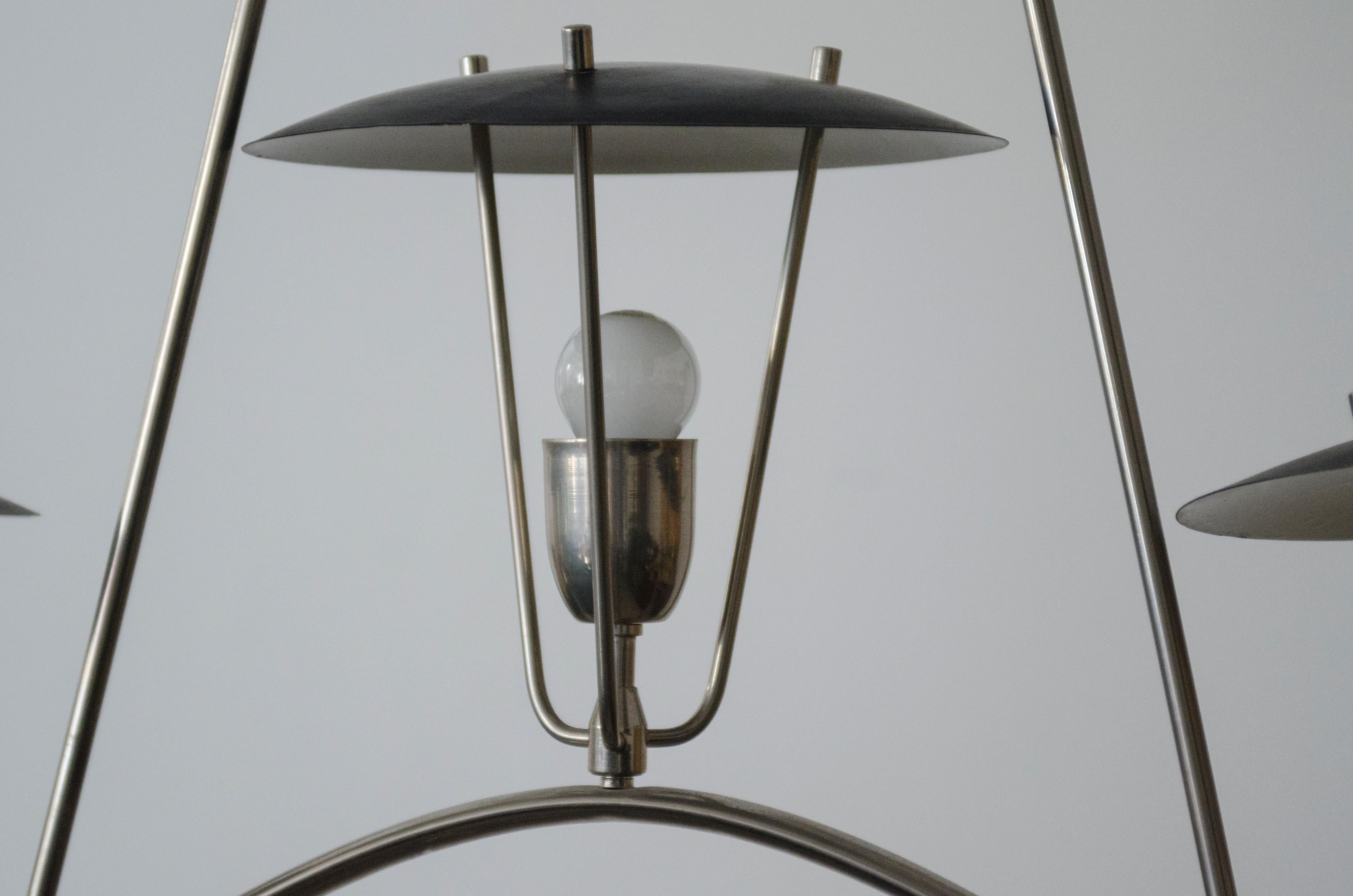 French Chrome pendant Attributed to Pierre Guariche For Sale