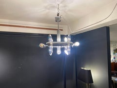 Lampe à suspension chromée de Sciolari, années 1970