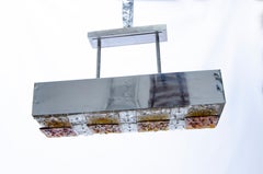 Chrome pendants with glass plates by Julius Teododor Kalmar