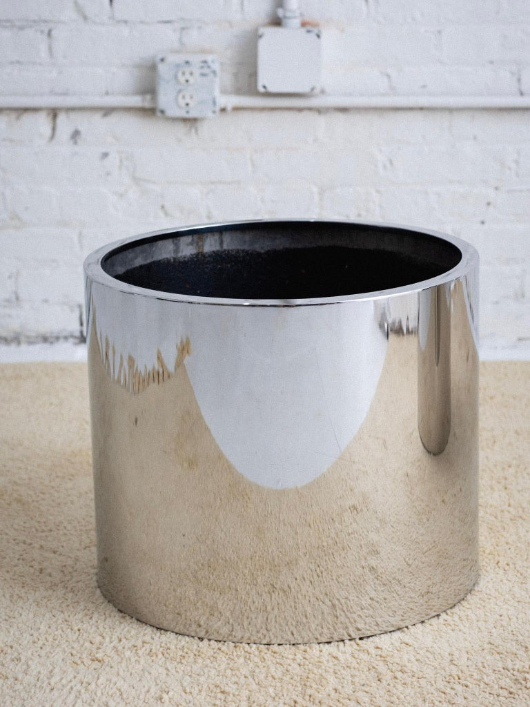 Chrome Planter by Paul Mayen for Habitat at 1stDibs | paul mayen planter