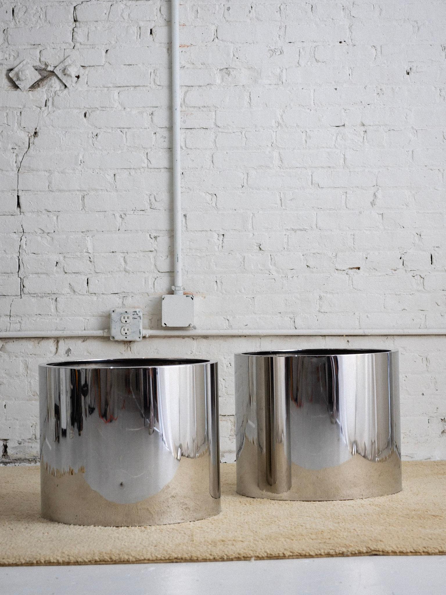 Post-Modern Chrome Planter by Paul Mayen for Habitat