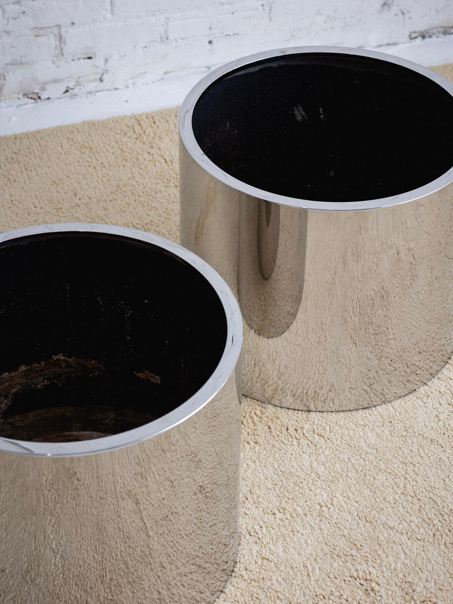 Chrome Planter by Paul Mayen for Habitat In Good Condition In Brooklyn, NY