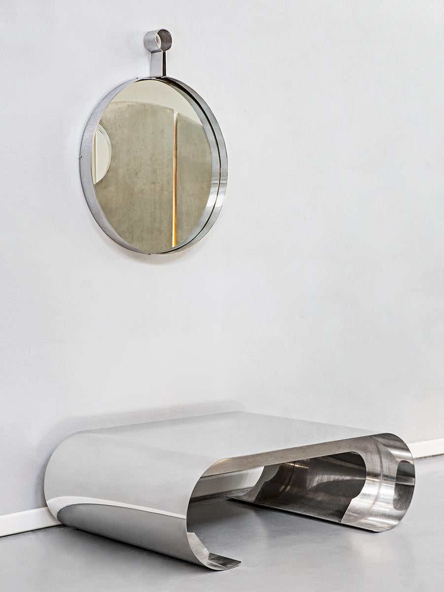 Midcentury Chrome-Plated Aluminium Coffee Table by Willy Rizzo, 1970s 1