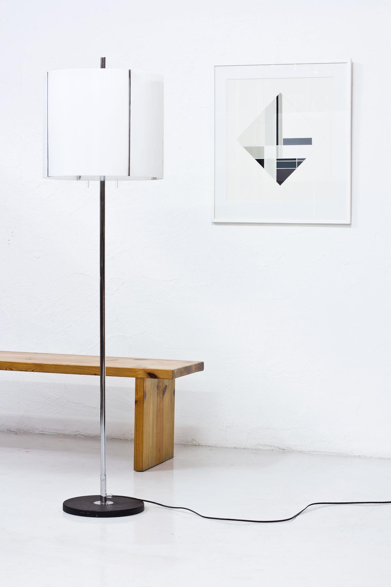 Swedish Chrome-Plated and Acrylic Floor Lamp by Hans-Agne Jakobsson, Sweden, 1963