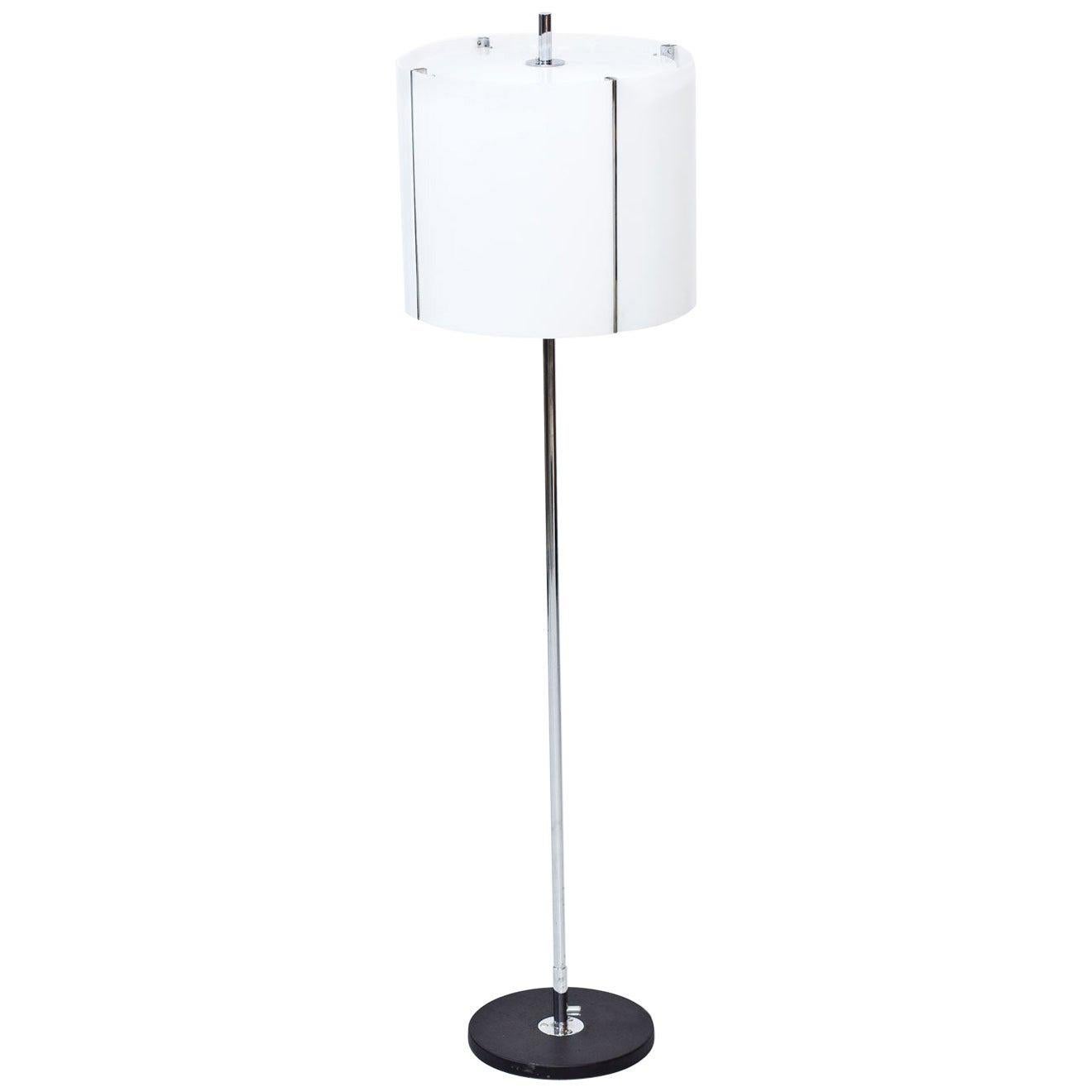 Chrome-Plated and Acrylic Floor Lamp by Hans-Agne Jakobsson, Sweden, 1963