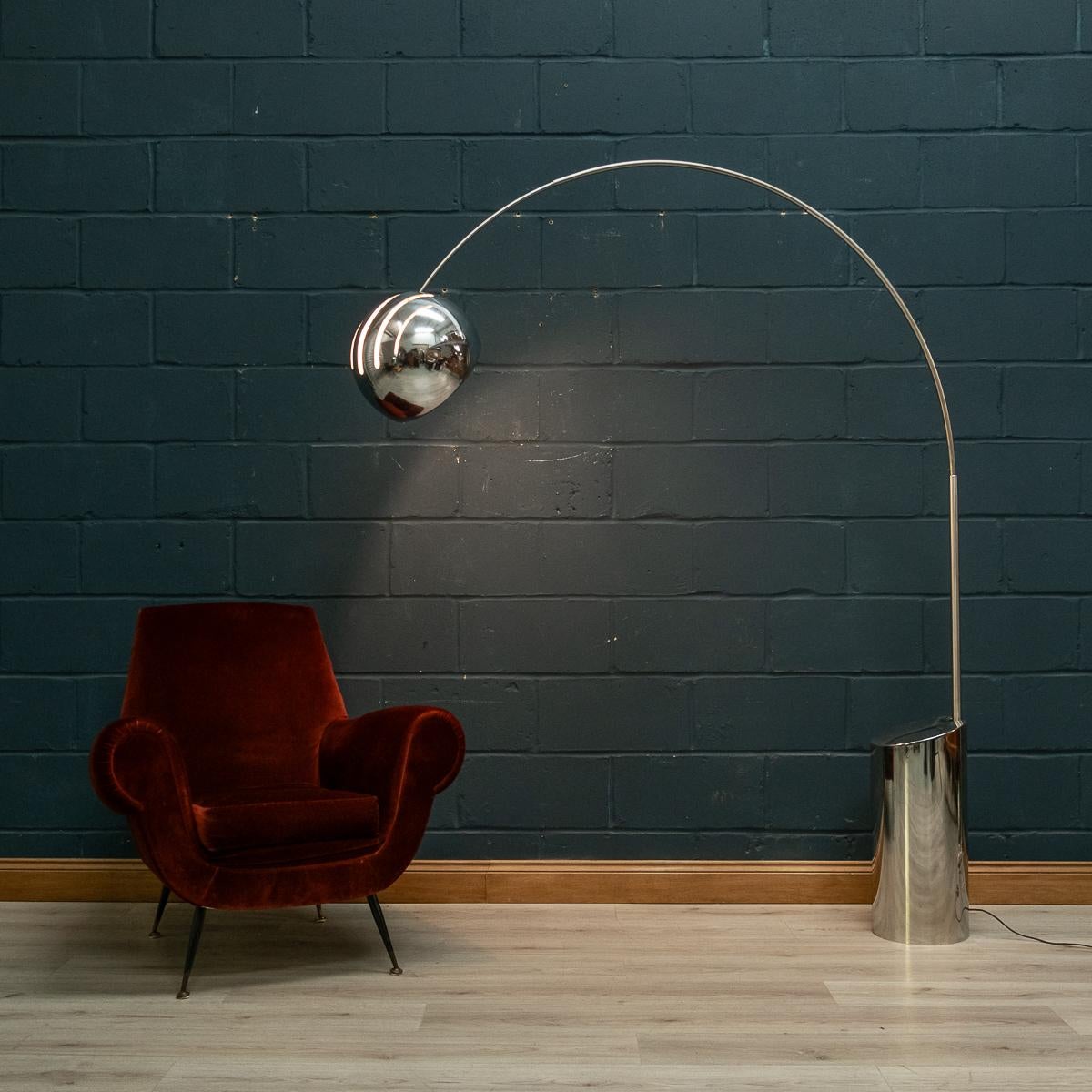 20th Century Chrome Plated Arc Floor Lamp By Goffredo Reggiani, Italy, c.1970