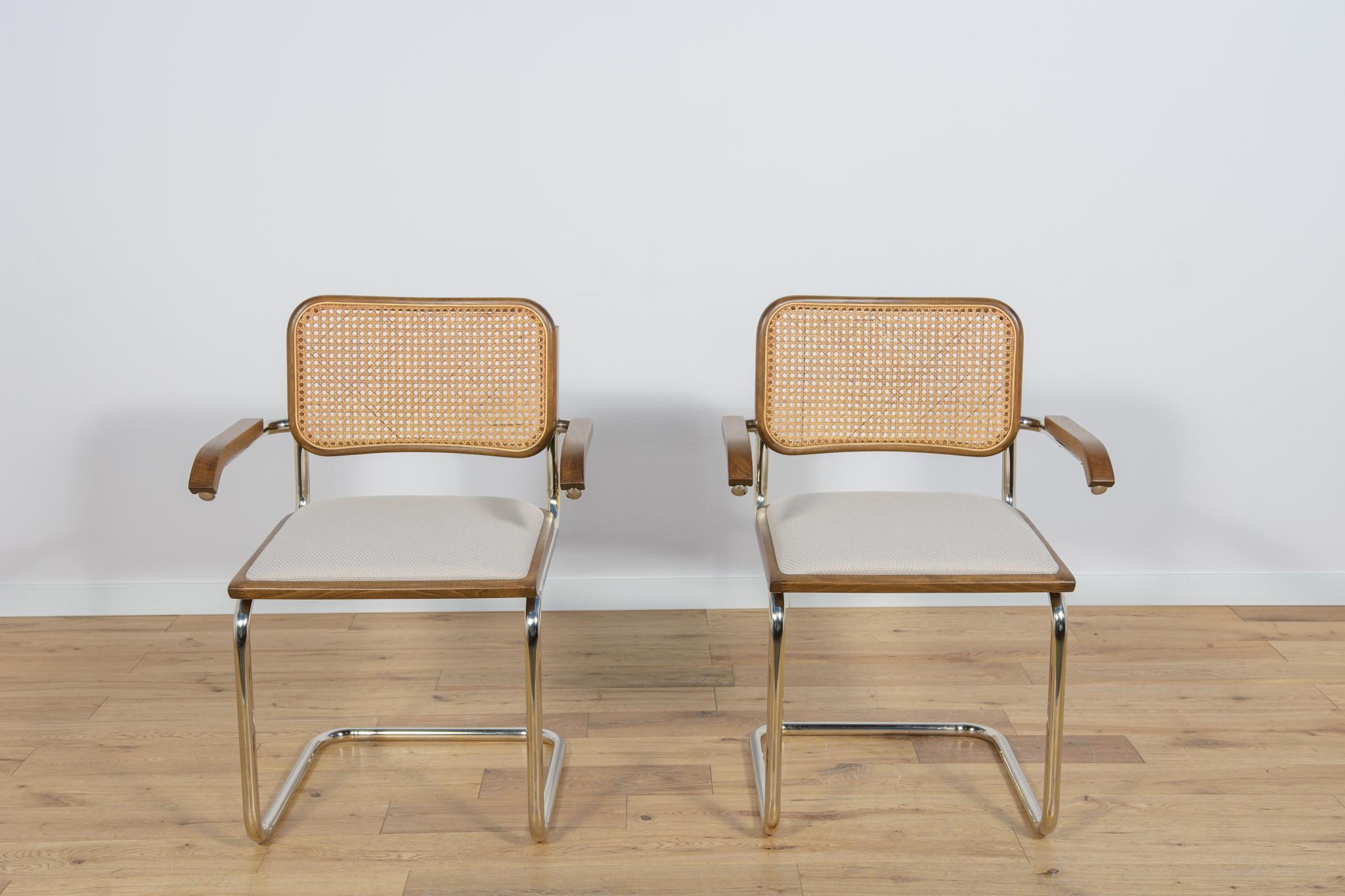 Fabric Chrome-plated armchair Type Cesca, Italy, 1980s For Sale