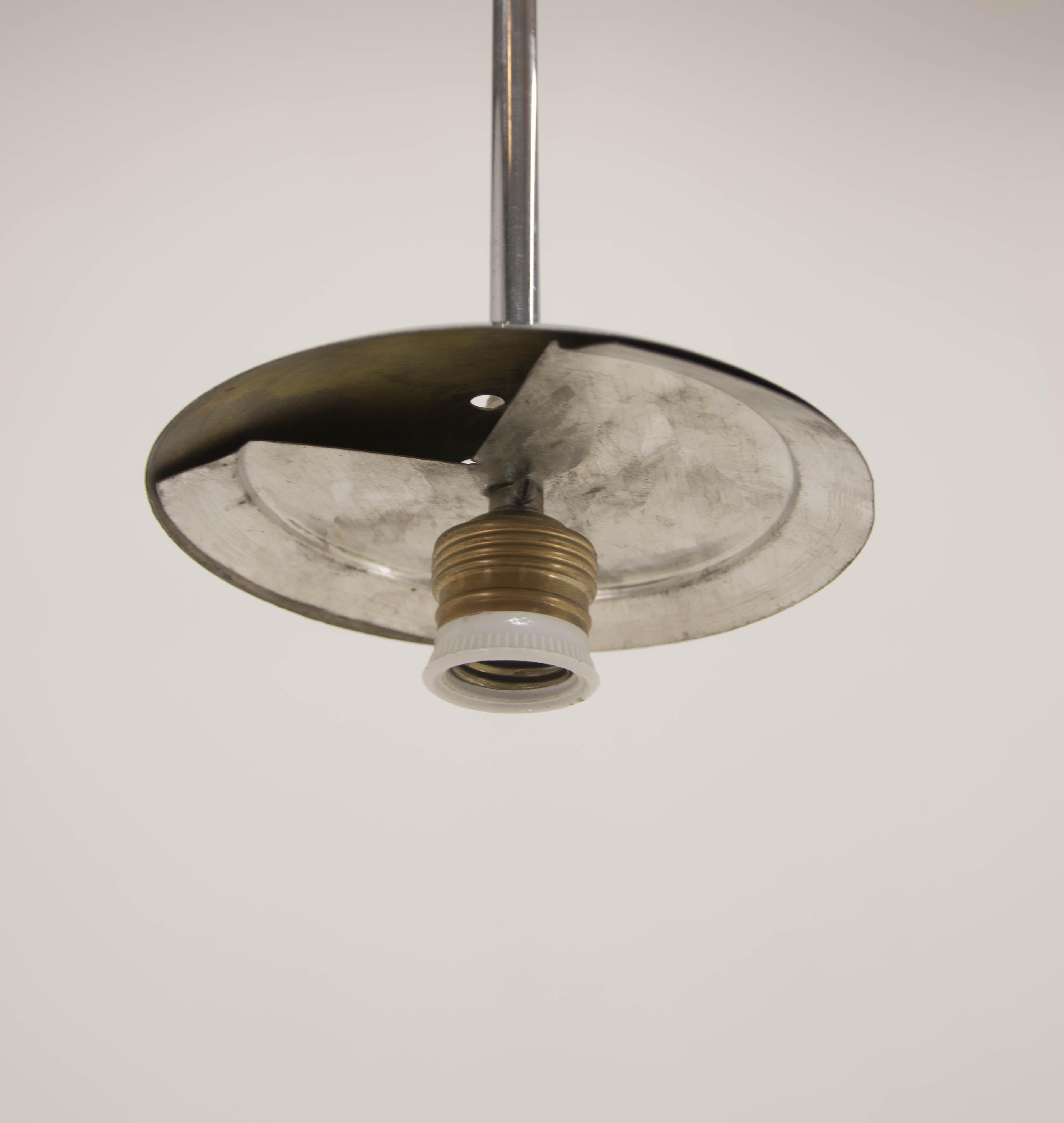 Chrome-Plated Bauhaus Minimalistic Chandelier by Franta Anyz, Type 5878, 1930s For Sale 1