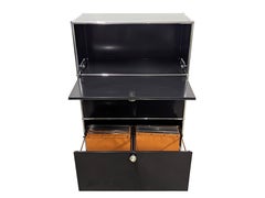 Armadietto da parete USM vintage in metallo cromato e nero di Fritz Haller, anni '80