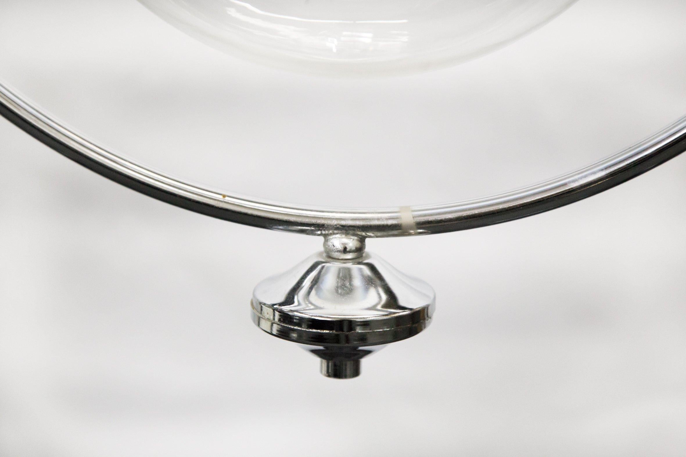 Chrome-Plated Glass Pendant Lamp, 1960s 6