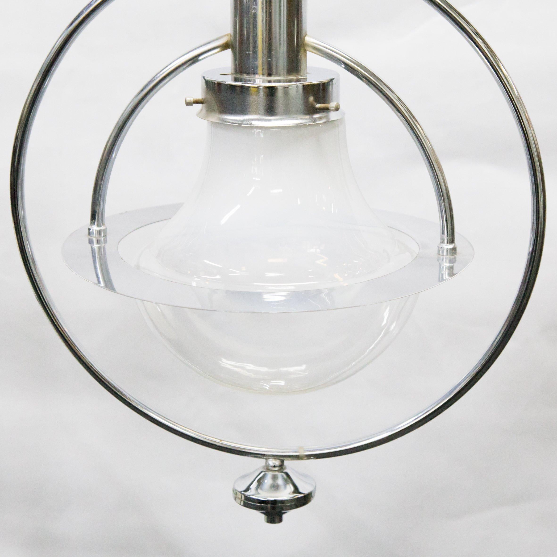 Chrome-Plated Glass Pendant Lamp, 1960s 2