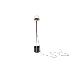 Chrome-Plated Globe Floor Lamp with Black Base, 1970s