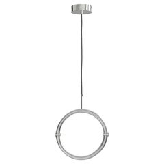 Chrome-Plated Metal and Acrylic Pendant Light, Contemporary Artwork.