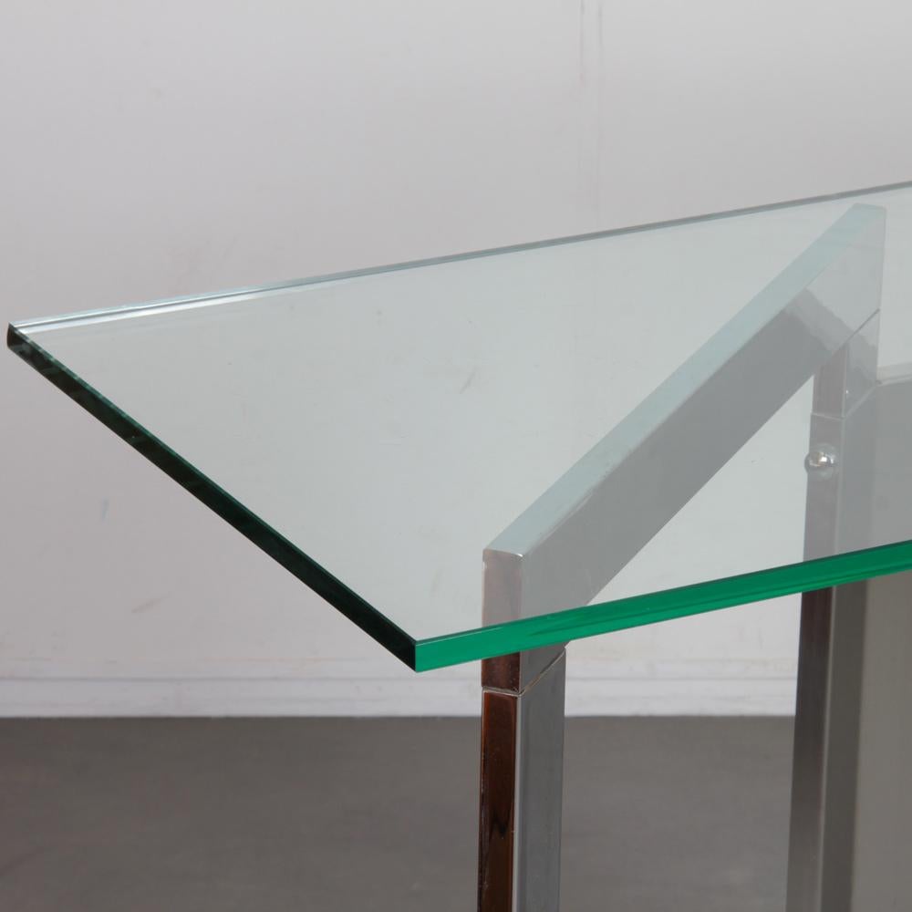 French Chrome-plated metal console from the 1970s For Sale