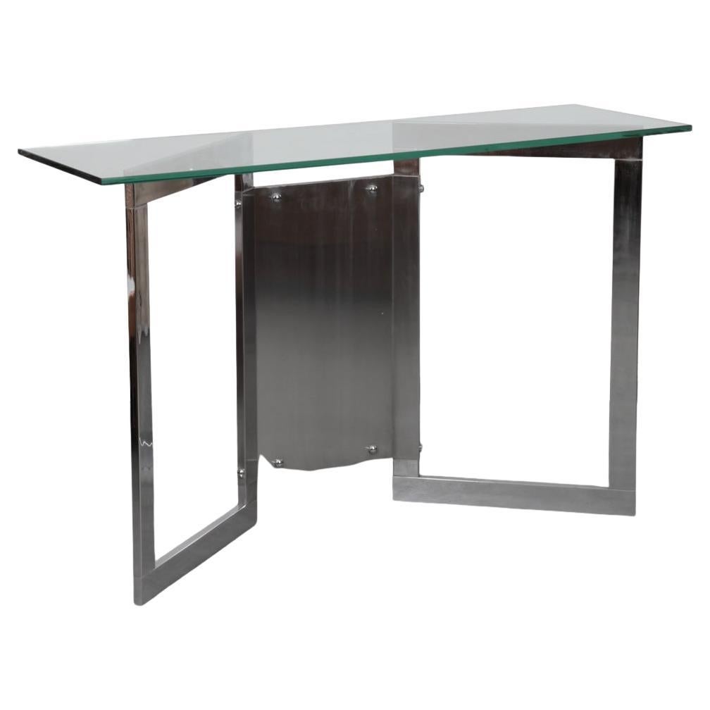 Chrome-plated metal console from the 1970s For Sale