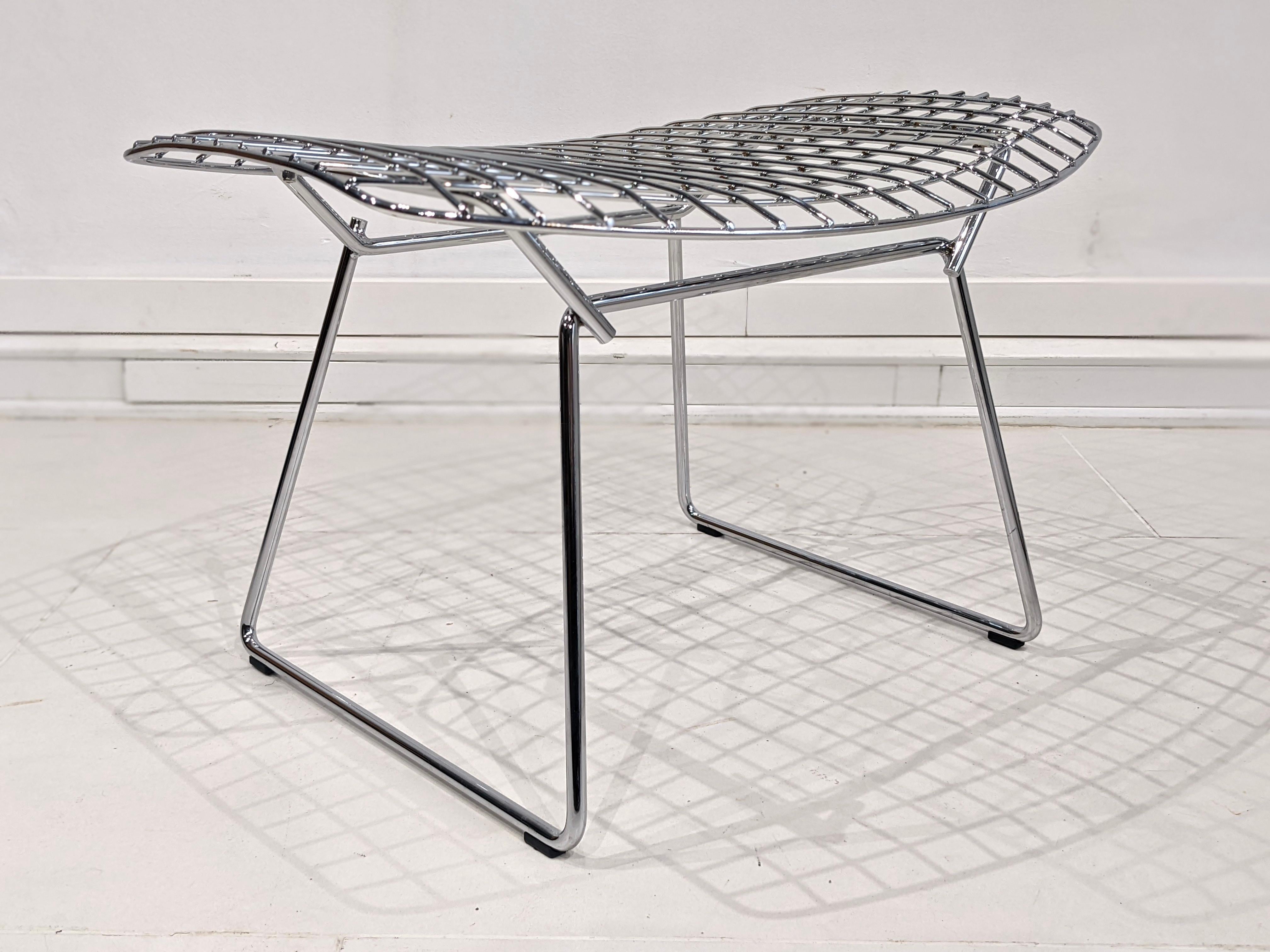 Américain Pouf en métal chromé de Harry Bertoia