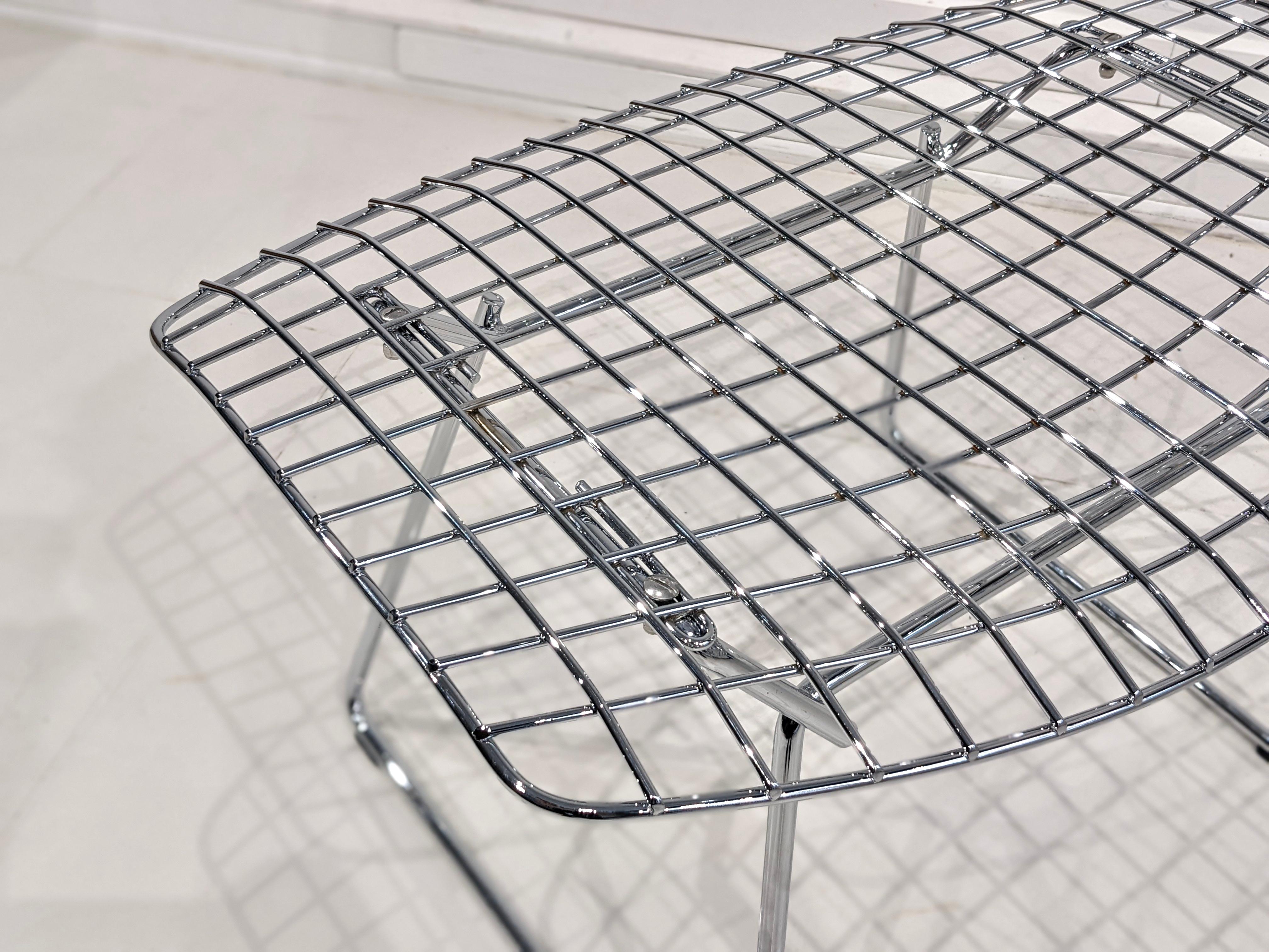 Métal Pouf en métal chromé de Harry Bertoia