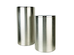 Chrome plated metal, steel & plastic 1980s bin & umbrella stand by G. Offredi