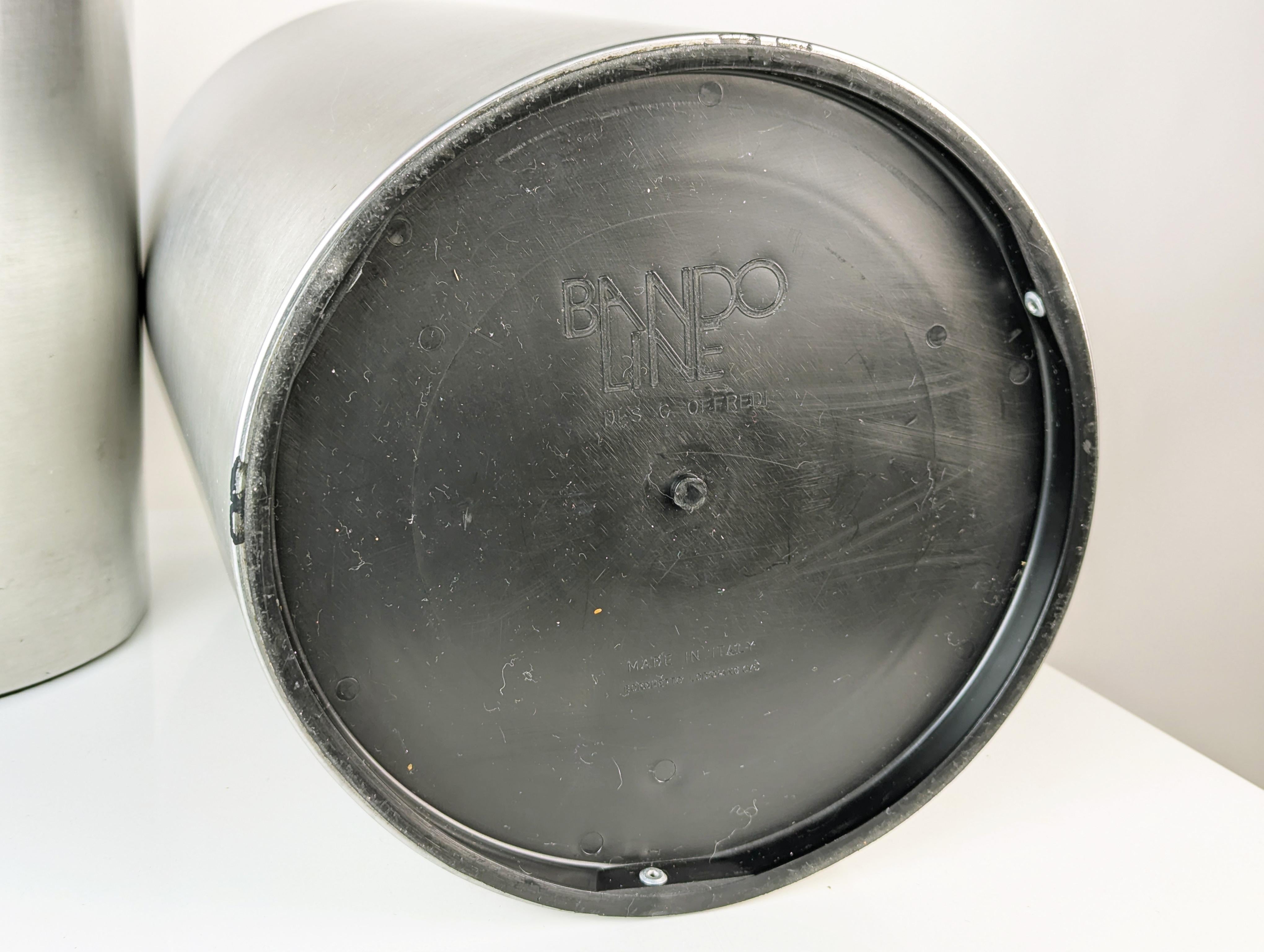Chrome plated metal, steel & plastic 1980s bin & umbrella stand by G. Offredi In Good Condition For Sale In Varese, Lombardia