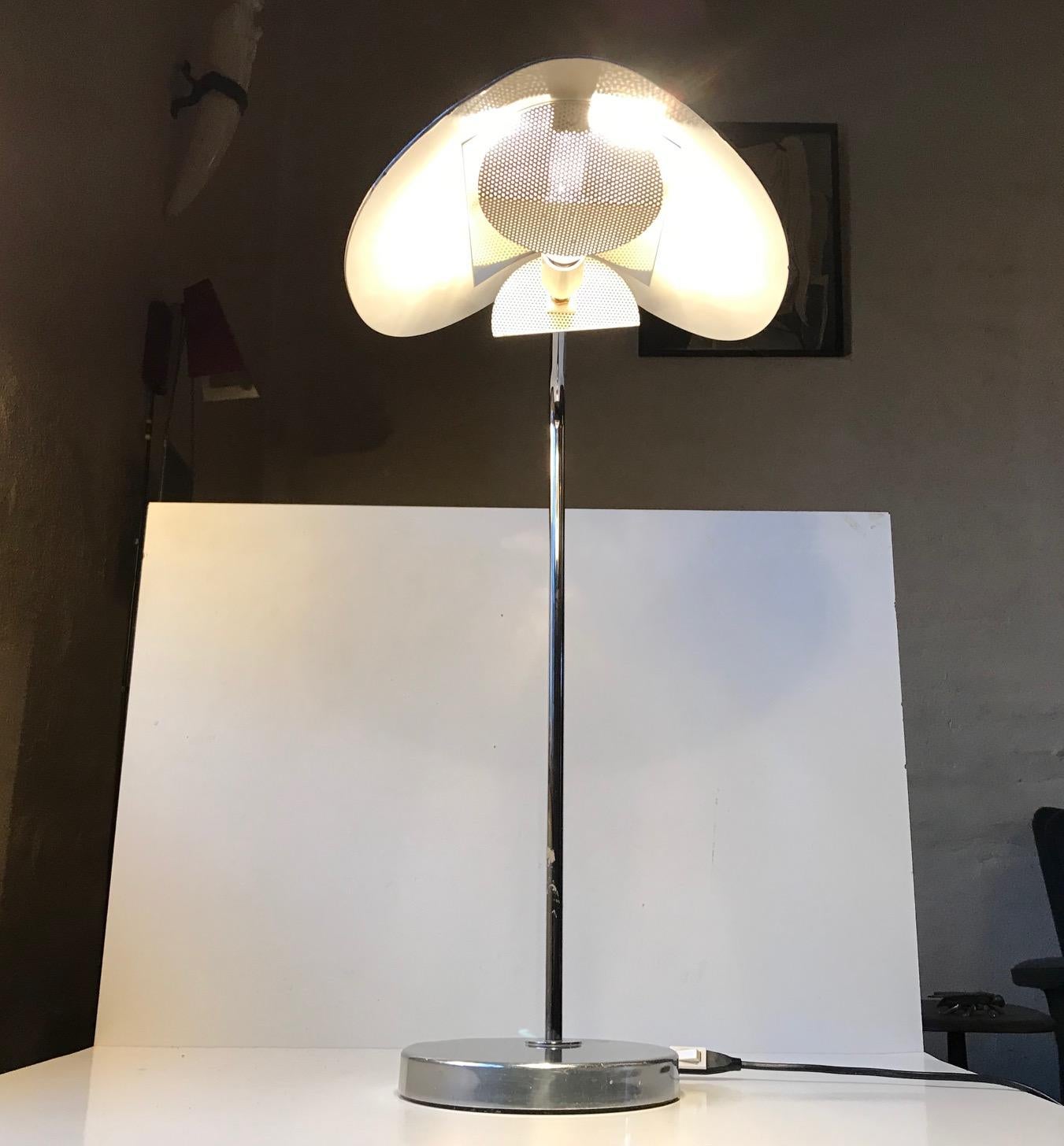 Chrome Plated Minimalist Table Lamp by Bergboms, Sweden, 1980s For Sale 6
