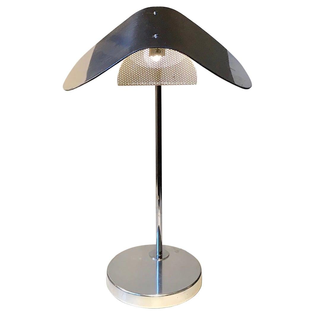 Minimalistische verchromte Tischlampe von Bergboms, Schweden, 1980er Jahre im Angebot