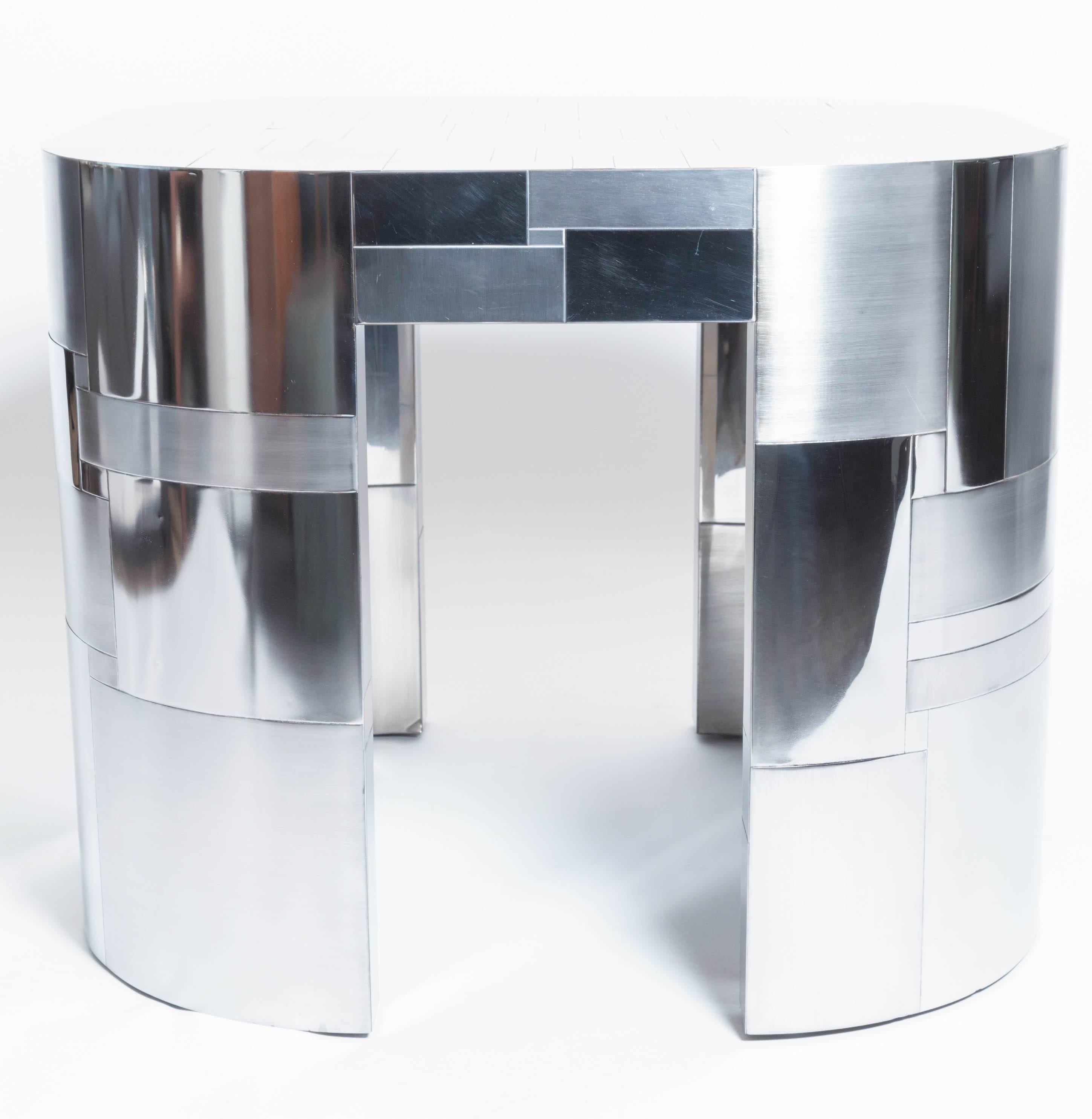 Modern Chrome Plated Occasional Table by Paul Evans, Cityscape PE500 Series, 1975