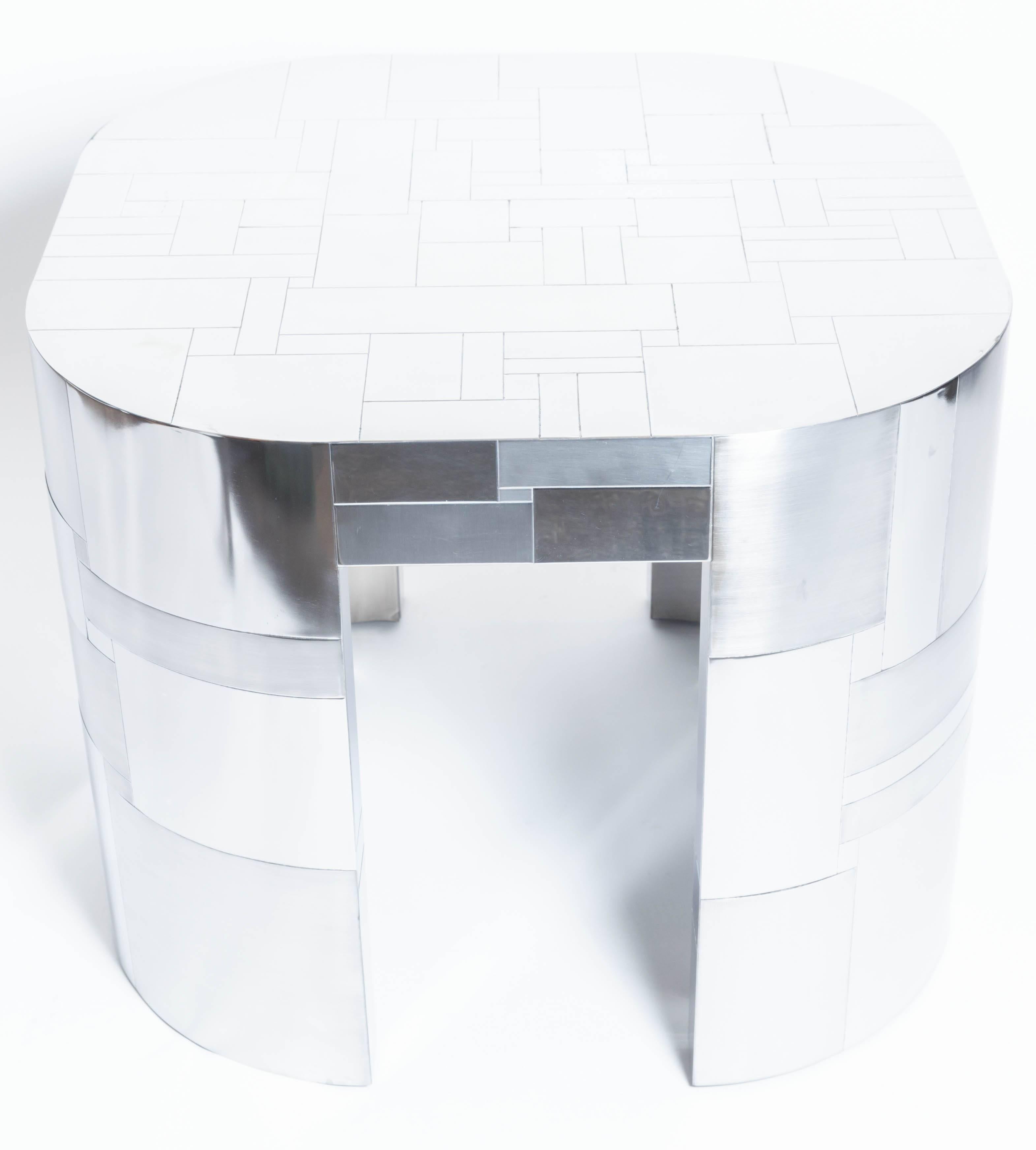 Chrome Plated Occasional Table by Paul Evans, Cityscape PE500 Series, 1975 In Good Condition In New York City, NY