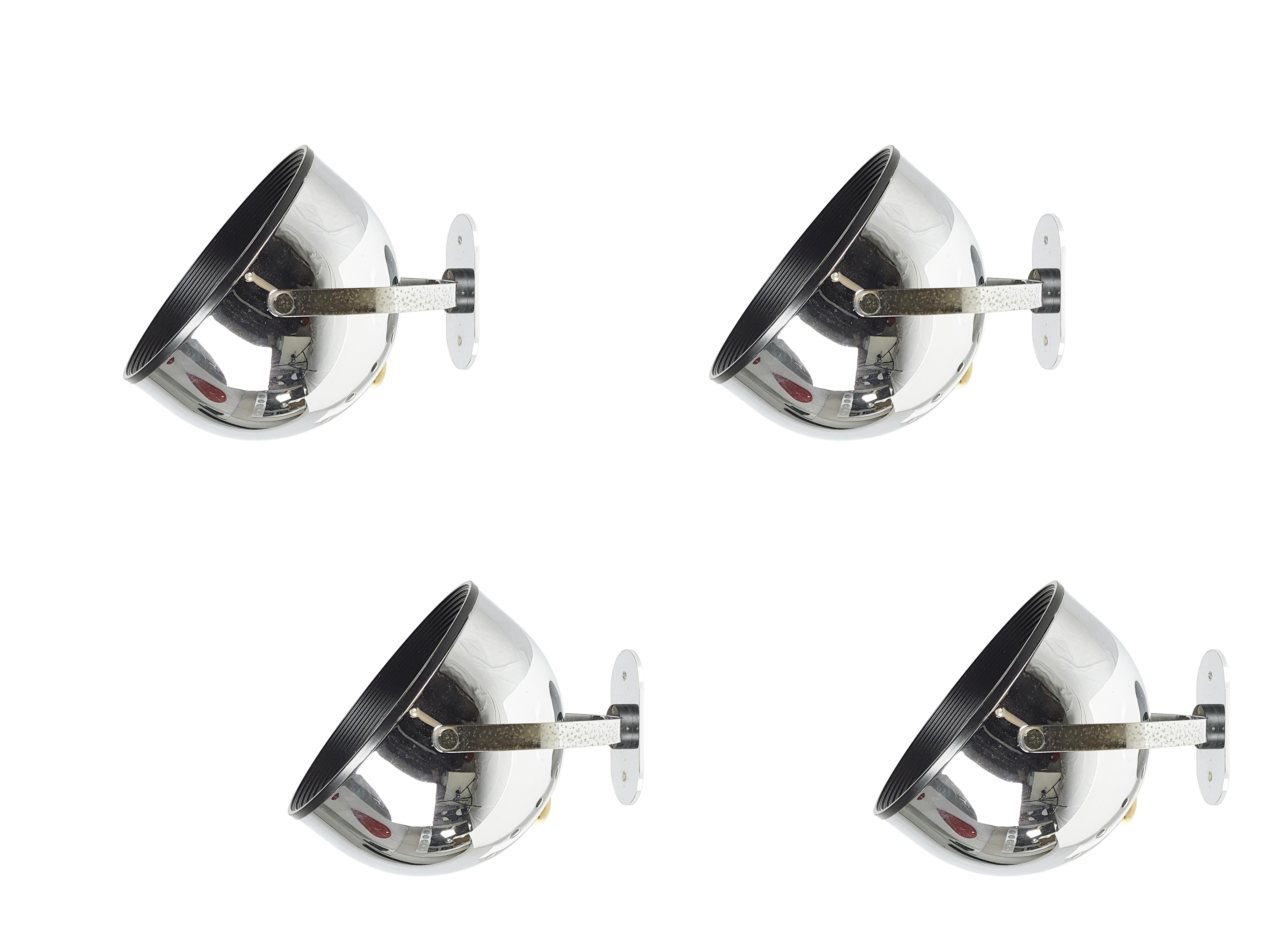 Chrome-Plated & Painted Metal 1960s-1970s Wall Lamps by Gae Aulenti for Stilnovo 5